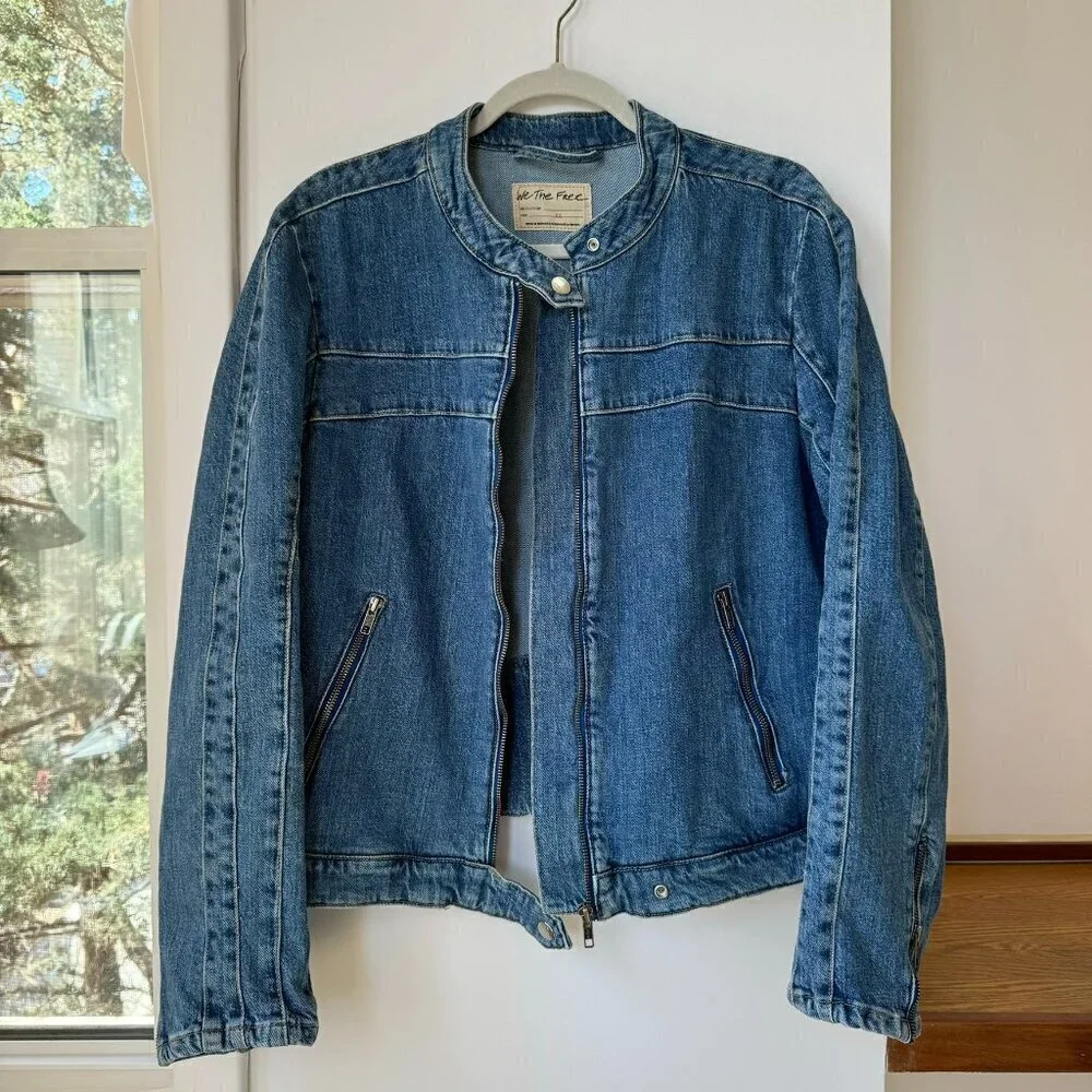 New Free People Fast Lane Denim Jacket